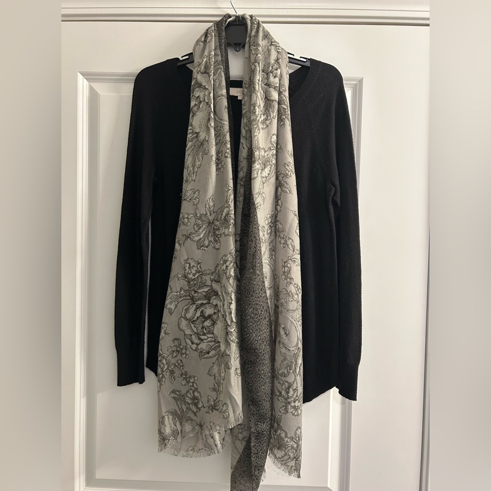Gray Multi Pattern Scarf - Picture 2 of 6